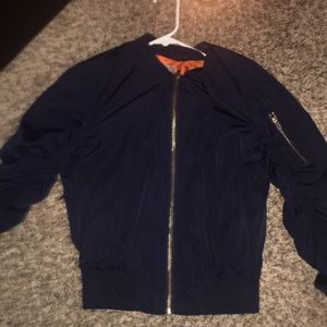 Navy blue bomber jacket